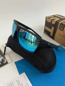 Costa Del Mar Rinconcito Polarized - Matte Black Frame W/Blue, Costa Sunglasses For Men, Stylish, Durable, Versatile, Polarized, Anti-UV/Blue Light, Dust/Windproof – Gift For Him