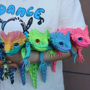 3D Printed Lizard Figurine, Collectible Figurines, Realistic Eyes, Moveable Joints, Home Decor Prop, Halloween Christmas Gift, Birthday Present