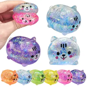 Cats Stress Ball Pressure Relief Toy, Soft Candy Cat Squeeze Toy, Multiple Colors, Basket Filler, Party Gift, Random Shipping