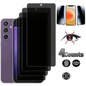 KAYKWONG'S Privacy Screen Protector, Tempered Glass Screen Protector, Scratch-Resistant Screen Protector for Galaxy S23/S22/S21/S24/S25, Cover