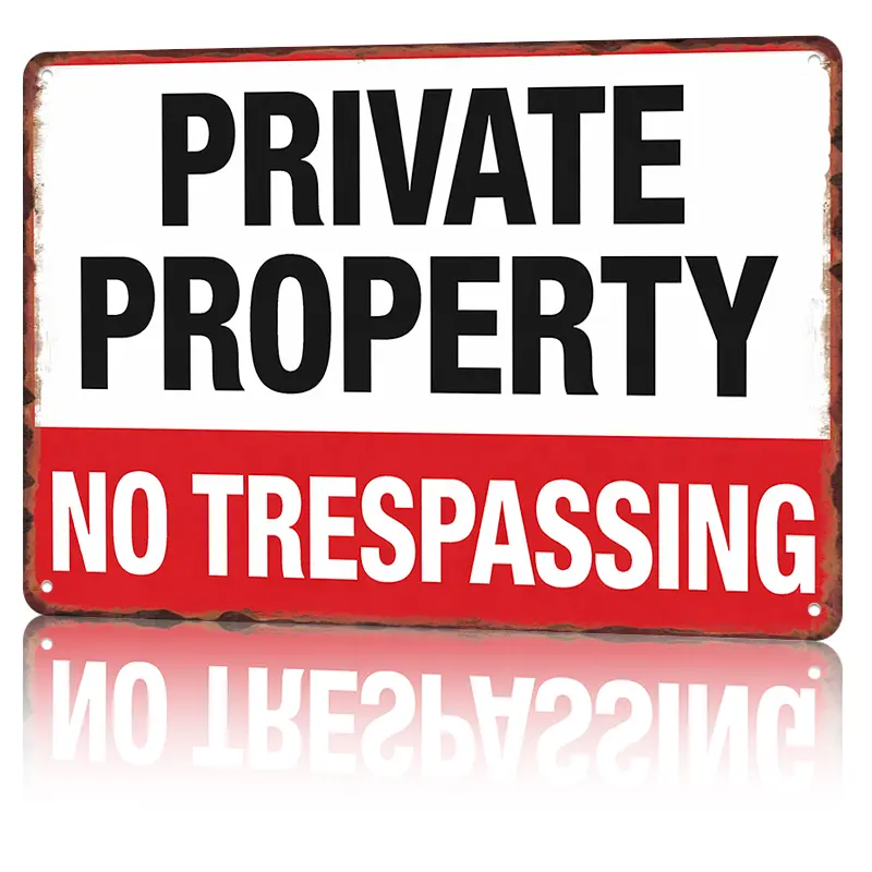 8×12 Inch Lightweight Aluminum Private Property Metal Sign | No Trespassing Outdoor Security Wall Decor