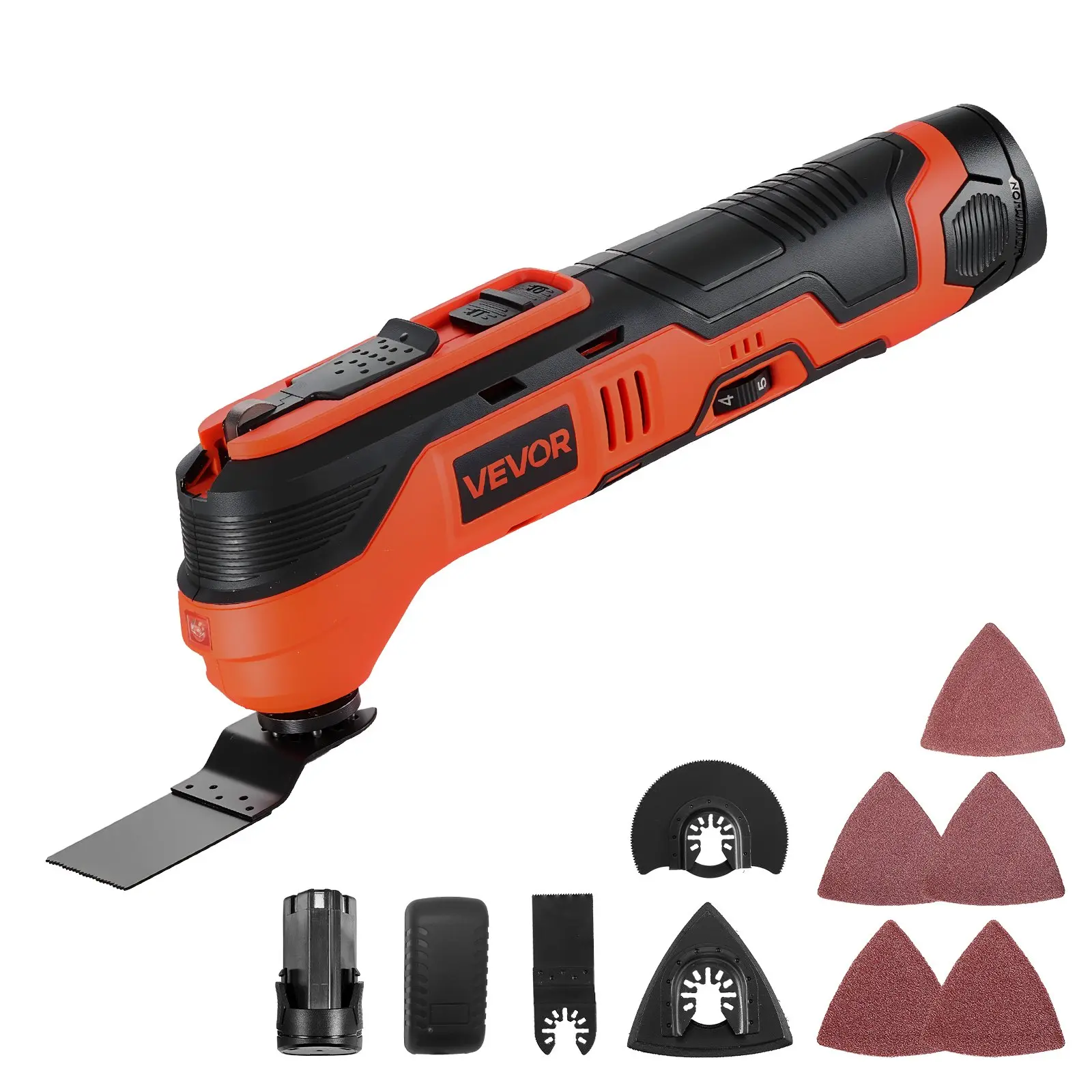 【Summerfinds】VEVOR Cordless Oscillating Multi-Tool Tool Kit, 12V Oscillating Saw with 6 Variable Speeds (6000-17500 OPM), 3.2° Oscillation Angle, 2.0Ah Battery & Charger, 8PCS Saw Accessories, LED Work Light, Multi-Tool Tool Kits