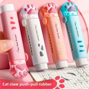 Creative Cat Paw Eraser, Soft Retractable Cartoon Design, Ideal for Students Writing Drawing Exams, High Aesthetic Replacement Core Available
