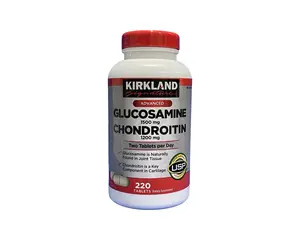Kirkland Signature Advanced Glucosamine 1500 mg & Chondroitin 1200 mg 220 Tablets USP Certified Joint Health Supplement