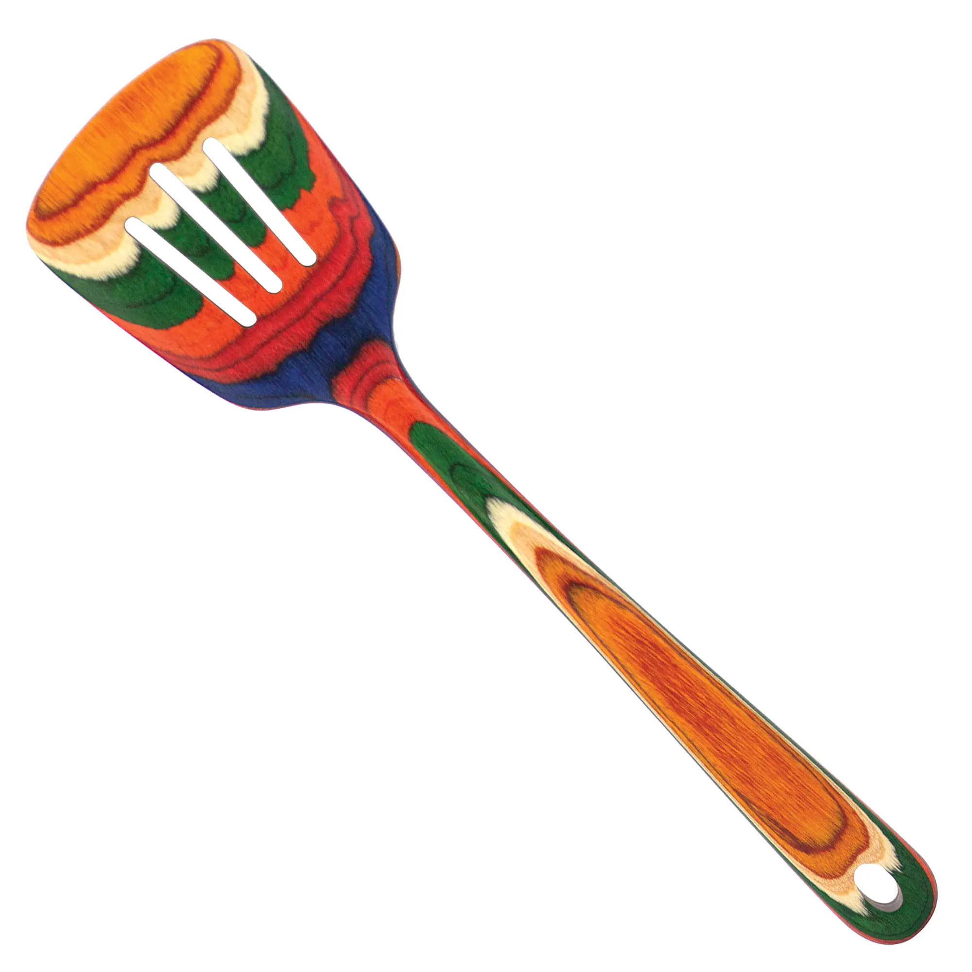 Utensil: Colorful Birch Slotted Wooden Spatula