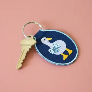 Duck Embroidered Keychain