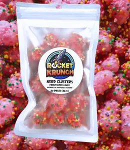 Nerd Clusters - Freeze Dried Snacks - Rainbow Clusters or Mix of Rainbow and Very Berry Mix Candy Sweet Candies Bonbon