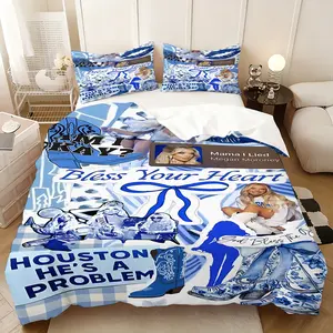 3PC, Decorative bedding set, three-piece bedding set, soft, comfortable and skin-friendly, universal in all seasons, no pillow core, no quilt core, suitable for bedrooms, guest rooms - (1 quilt cover + 2 pillowcases)