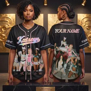 Custom Katseye Baseball Jersey, Personalized Name Concert Shirt, Girl Group Fan Merch Outfit, Y2K Pop Idol Apparel, Baseball Button Up