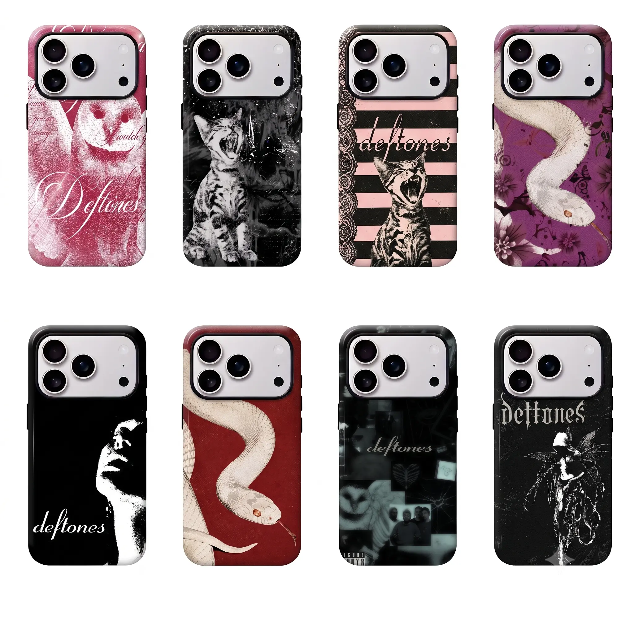 Deftones White Pony Dark Gothic Polycarbonate Cellphone Case - Durable, Shockproof Protection for iPhone 11/12/13/14/15/16/17 ProMax Plus Handheld Devices - Unisex Fan Gift Shell, Tech Accessories