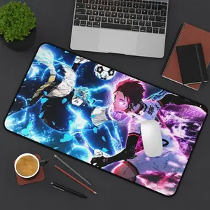 Blue Lock Anime Gaming Deskmat - Vibrant Football Artwork, Manga Style, Smooth Surface and Anti-Slip Base