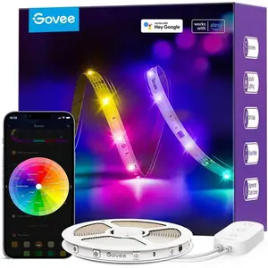 Govee RGBIC Alexa LED Strip Light 16.4ft, Smart WiFi LED Lights Work with Alexa and Google Assistant, Segmented DIY, Music Sync, Color Changing LED Strip Lights for Room, Bedroom, Holiday