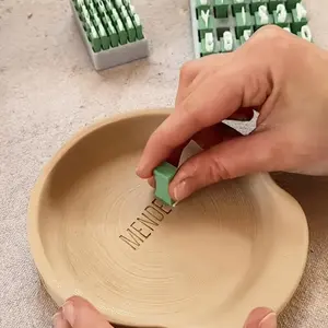 3D Printed Letter Stamp Set, Custom Address Stamp, For DIY Crafts - Uppercase/Lowercase Alphabet, Numbers & Symbols with Plastic Stamps Suitable for Polymer Clay, Ceramic Pottery - Gift for Artists, Hobbyists, Ceramic Crafters
