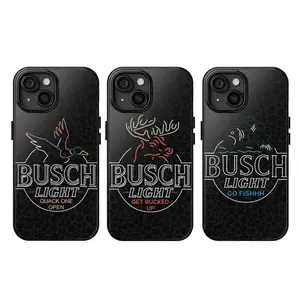 Funny Busch Light Beer Can Hunting Get Bucked Up Art Heavy Duty Tough Phone Case Shockproof Drop Protection Durable Hard Cover Manly Gift for iPhone 11 12 13 14 15 16 17 Pro Max Plus