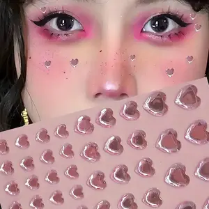 Romantic Pinkish Love Rhinestone Stickers, Heart-Shaped Glitter Decorations, Party Photography Props, Halloween & Christmas Supplies