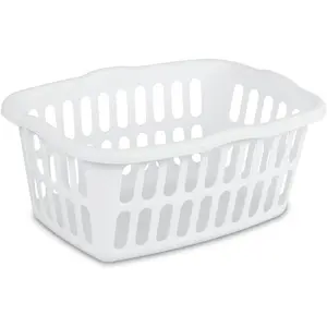 Sterilite 12-Pack Plastic Laundry Basket, 1.5 Bushel Clothes Hamper Bin, White