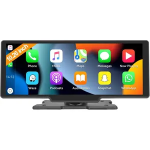 2025 Newest Wireless  Carplay & Android Auto 10.26 Inch IPS Touch Screen Portable Car Stereo with Bluetooth Car Radio Receiver Support Siri/Google Assistant FM Transmitter AUX Cable Dash Mount