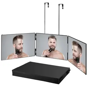 360° Trifold Mirror for Personal Self Haircut, Height-Adjustable, Anti-Fog, Portable & Durable