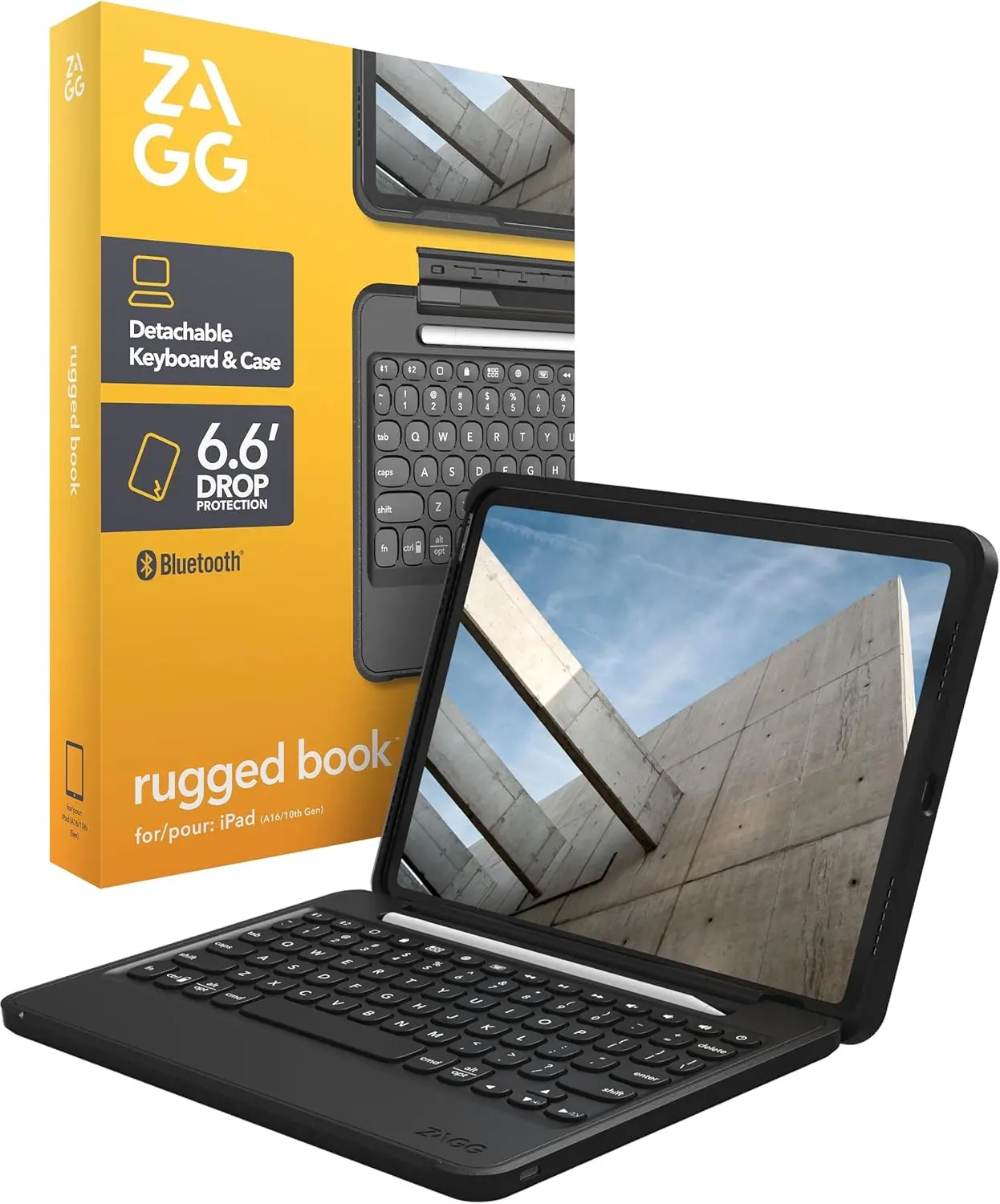 ZAGG Rugged Book iPad 11" (A16)/ 10.9" (Gen 10) Keyboard Case