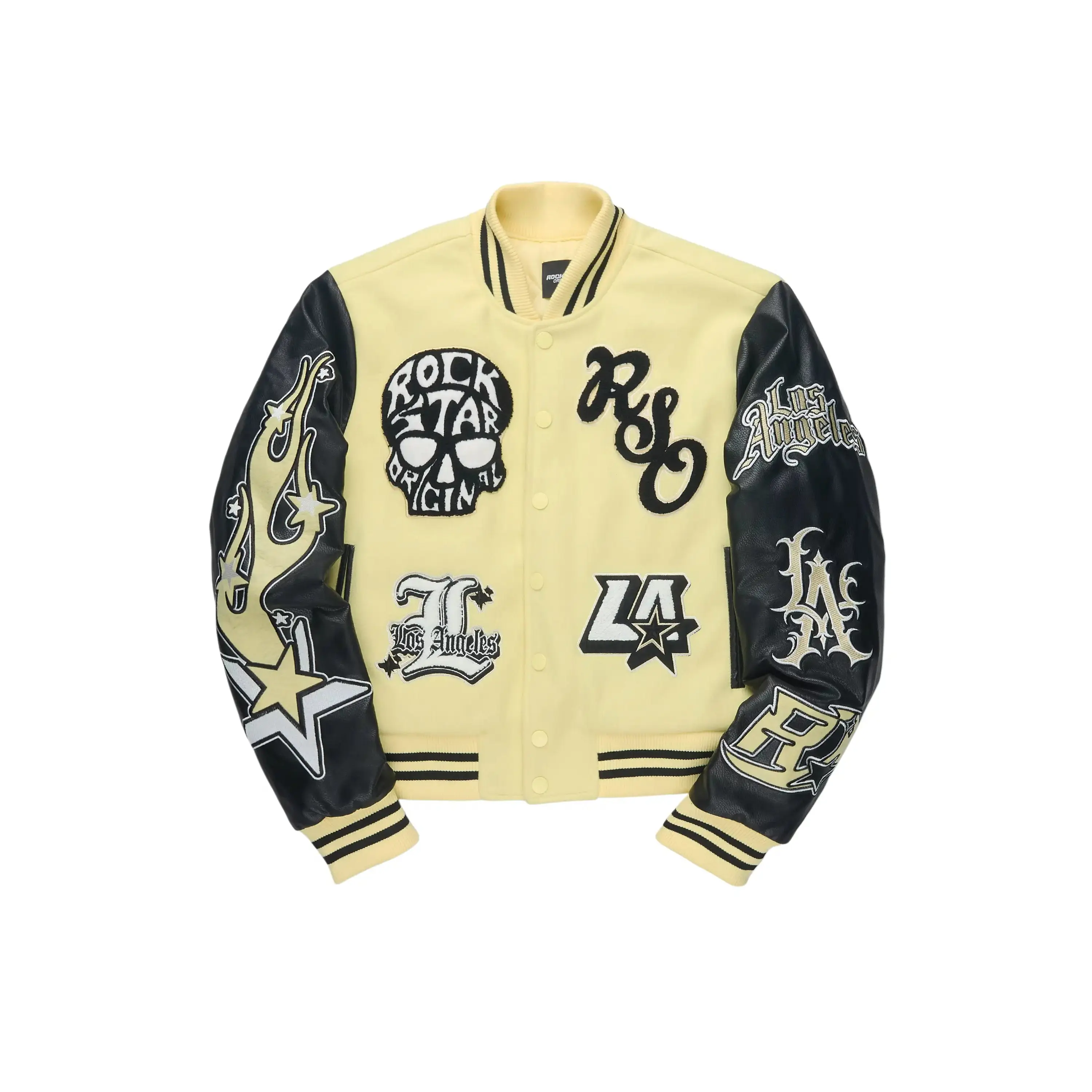 Jermika Black/Yellow Oversized Varsity Jacket Jermika Black/Yellow Oversized Varsity Jacket