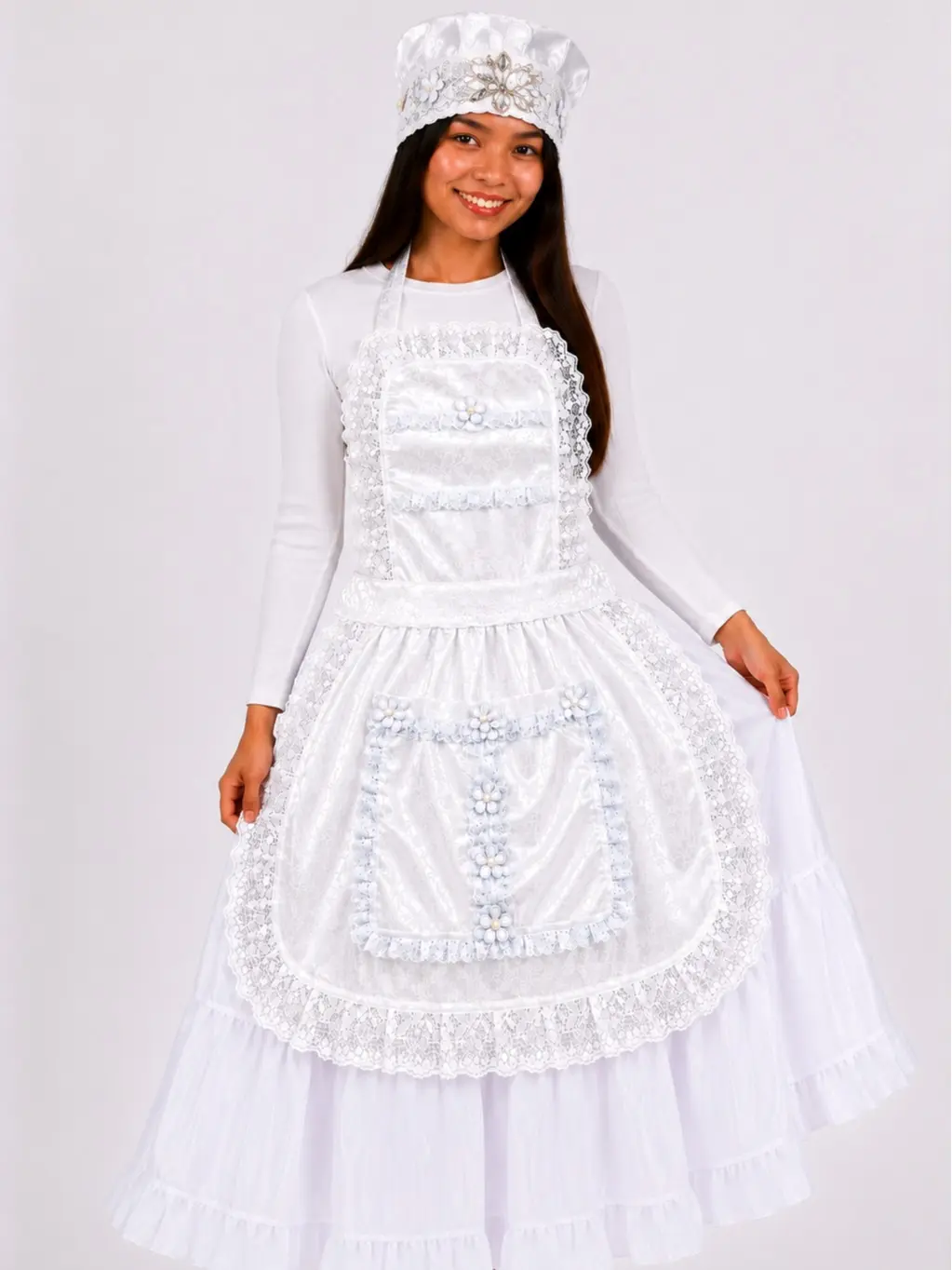 Obatala Apron Set with Handkerchief/Hat