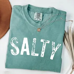 Comfort Colors Salty T-Shirt, Retro Summer Beach Tee, Vomen Favorite Top