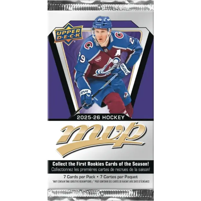 2025-26 Upper Deck MVP Hockey Retail Sports Card Pack - 7 Collectible Trading Cards for Collectors, Sports Card Packs