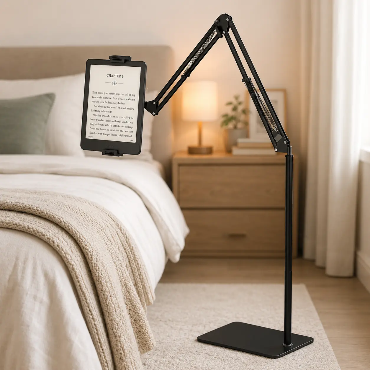 DATAFY Tablet Floor Stand for Kindle, Overhead Bed Phone Stand Angle Height Adjustable Holder, Kindle Accessories, Universal Floor Stand Compatible for Kindle Tablet iPadPro Air Mini 4.7-13 inch tiktokshopbacktoschool