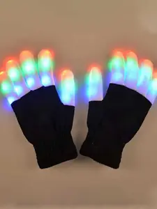 Colorful Glowing Gloves, 1 Pair Led Light Up Gloves, Fashionable Gloves for Women & Men, Cool Glowing Toy, Halloween Decoration, Christmas Costume, Birthday Party Gift, Masks