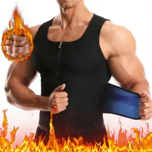 Sauna Vest for Men, Compression Sauna Sweat Vest, Waist Trainer Vest with Zip Workout Tank Top Sauna Suits Gym Shapewear Body Shaper