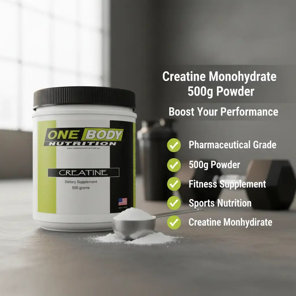 Pharmaceutical Grade Creatine Monohydrate Powder - 500g Fitness & Sports Nutrition Supplement