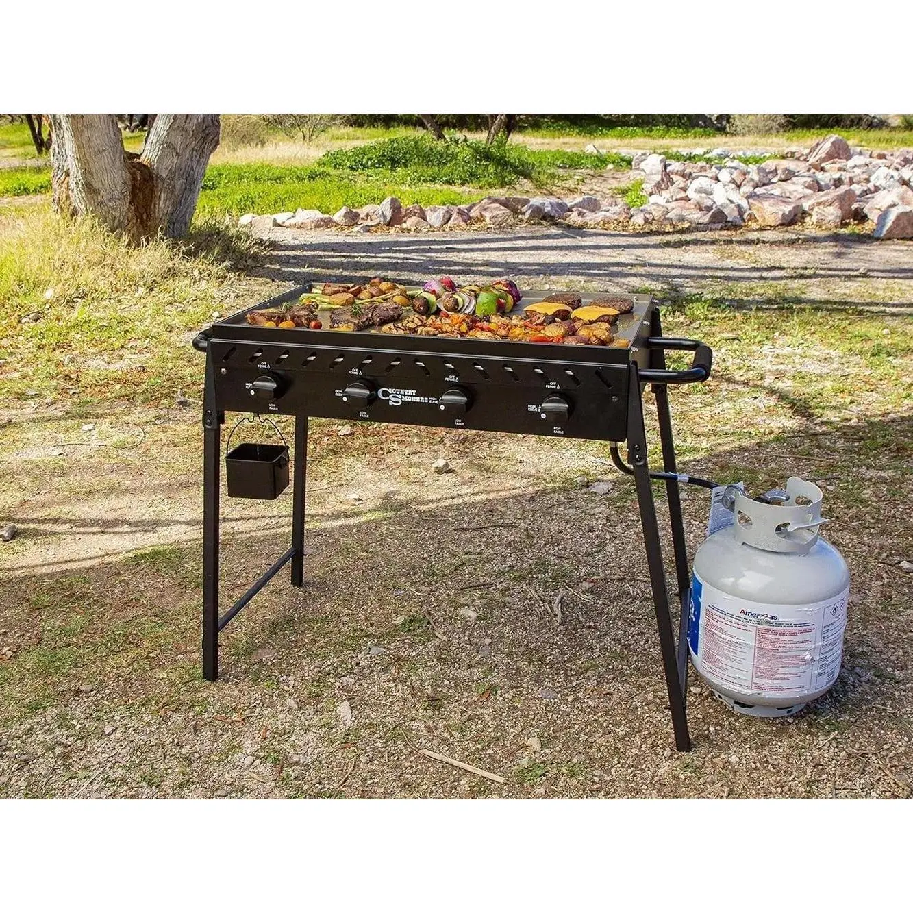 Get sizzling on the Highland 4-Burner Griddle! 🍳