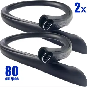 Car Silent Sealing Strip for B-Pillar, 2 Counts * 0.8m Windproof, Dust-Proof, Noise-Reducing Steel Frame EPDM (Black) Rubber Strip with Buckle