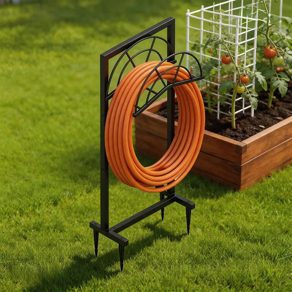 Heavy Duty Metal Garden Water Pipe Bracket - Detachable, Portable RV Hook, Home Organizer Storage Rack for Courtyards, Garden Supplies, Outdoor Storage