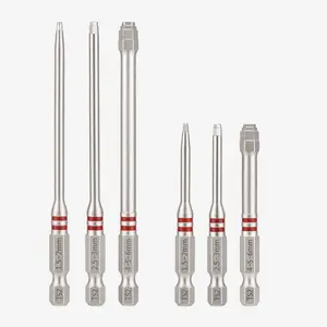 GJANSH Screwdriver Bits Set 6pcs with Magnetic Hex Shank Pagoda-Shaped Design in Multiple Sizes for Electric Drills and Wrenches, summervibes fathersdaygift