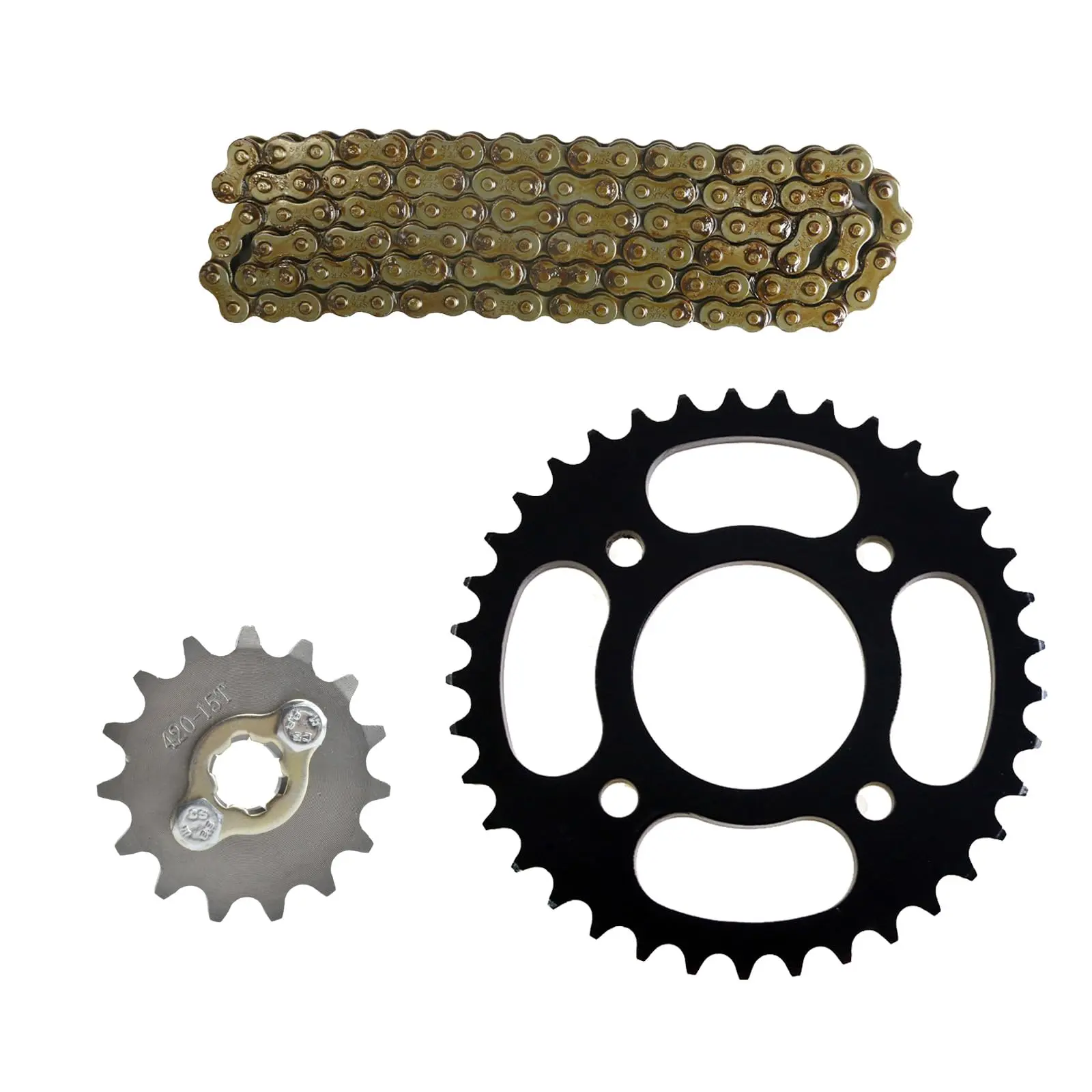 420 106 Links Motorcycle Drive Chain + 37 Teeth Chain Sprocket + Engine Sprocket for Powersports ATV UTV Quad Buggy Go Kart Pit Dirt Bike TaoTao SDG SSR SunL Kazuma DHZ Baja 50cc-150cc