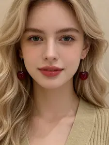 Women's Cherry Earrings, Unique Daily Jewelry, Fashionable Women's Ear Accessories, Perfect for Everyday Wear, Stylish and Trendy