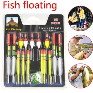 15-Piece Multi-Size Portable Fishing Float and Bobber Set