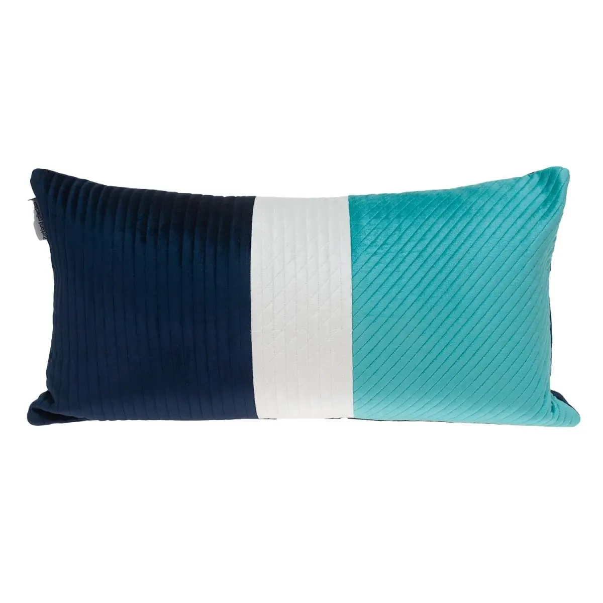 Parkland PILL21245P Hiro Transitional Navy Rectangle Woven Texture 360-Stand Striped Band-Themed Standard Throw Pillow - Soft Cushions with Velvet, Rectangle Bodytype, Dry Clean Only