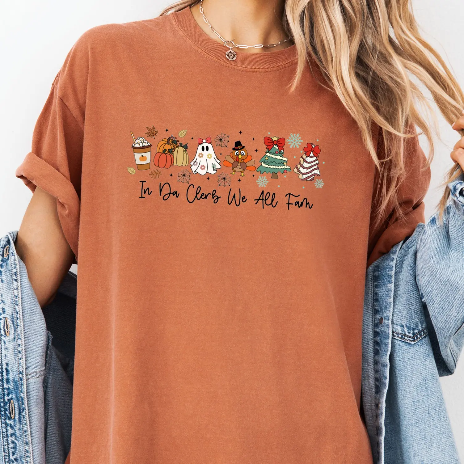 In Da Clerb We All Fam DTF Comfort Colors, Goose Graphic T-Shirt, Womenswear, Soft Fabric
