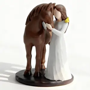 Horse Gifts for Girls Women - Girl Embraces Horses Figurine, Memorial Gift for Horse Lovers Teen Cowgirls - Hand-Painted Resin Decor Equestrian Gift Stuff for Birthday, Christmas, Thanksgiving