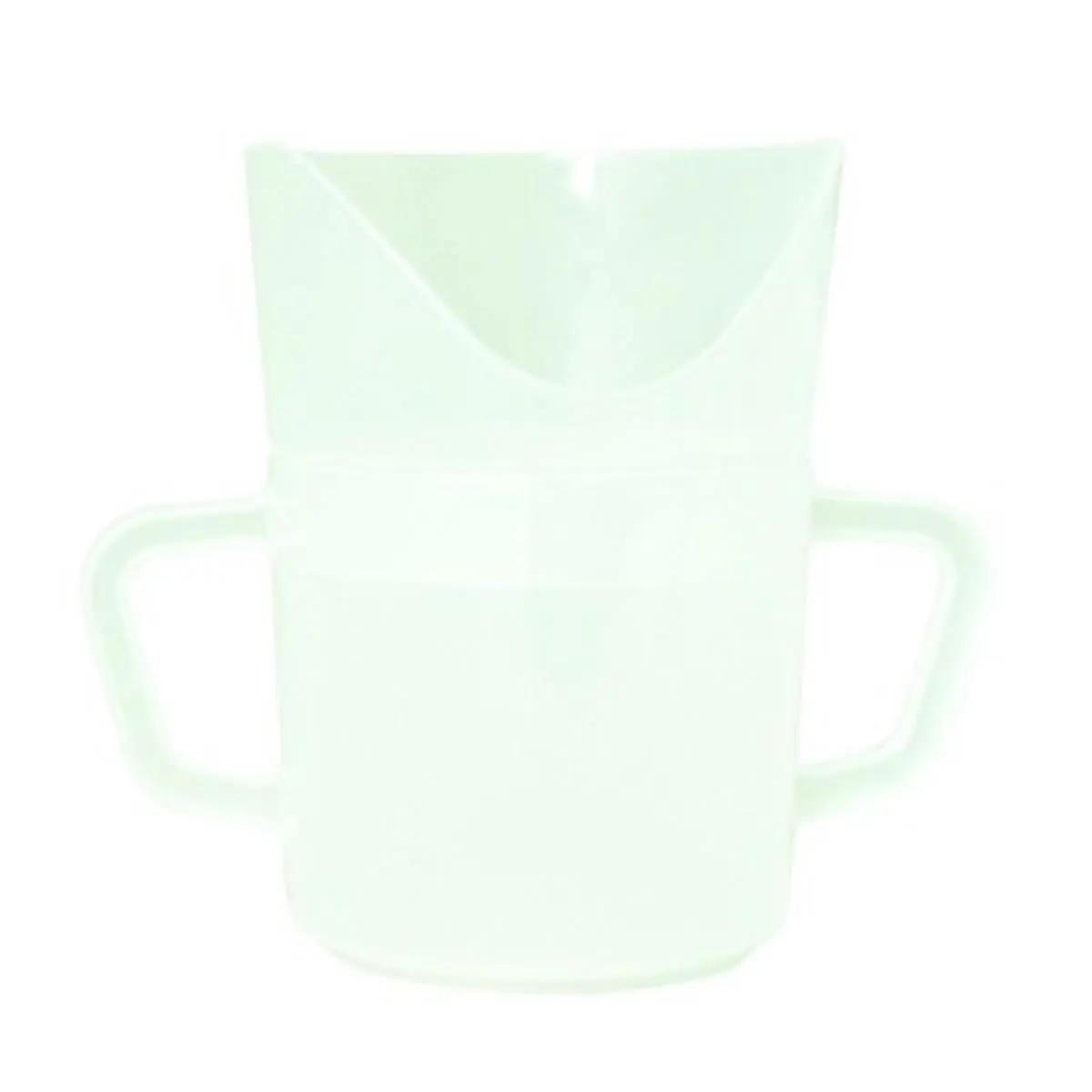 Fabrication Enterprises 60-1043 Functional 8oz Plastic Therapy Drink Cup - 2-Handled Nose Cutout Design, Dishwasher Safe for Wellness, Fitness, Clinics, Hospitals
