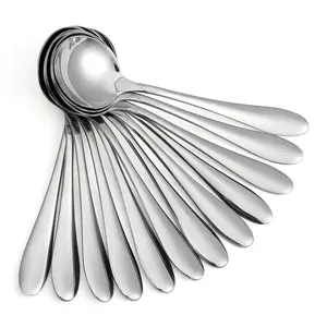 Large Soup Spoons/Stainless Steel Bouillion Spoons,12-Piece,7.7 Inches