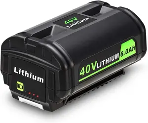 KUNLUN 40V 6.0Ah Battery for Ryobi 40V Battery, High Capacity 40-Volt Lithium Battery for RYOBI OP4040 OP40201OP4026 OP4030 OP4050 OP4050A OP4060 OP40601 OP40602 OP4060A OP4075A
