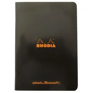 Rhodia Staplebound Dot Notepad, 5.8" x 8.3" A5 Size, 80gsm Paper, 96 Pages, Dotted Grid, Fountain Pen-Friendly, Office & School Stationery Supplies