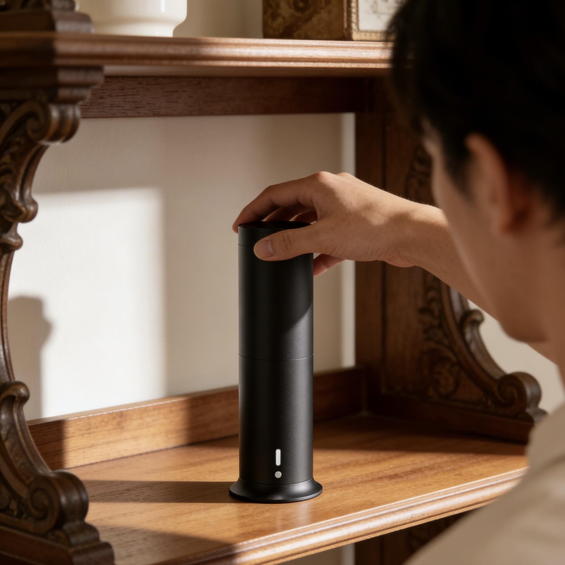 Scentiment Tall Air 2: From Bedroom to Bathroom, No Outlet Needed – Rechargeable Lighthouse Diffuser Covers 1000 SqFt (Cold-Air + Wi-Fi + Touch, 3 Luxury Sampler Oils Included)