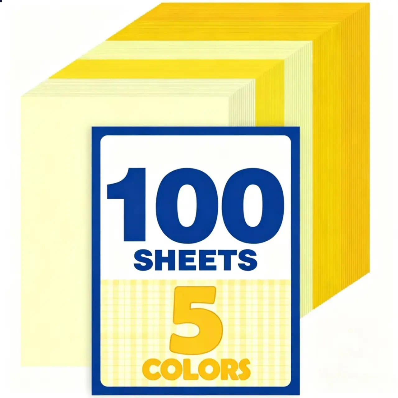 100 Sheets 8.5" X 11" Colored Cardstock,5 Assorted Yellow Card Stock | 180GSM/65LB Construction Paper, Yellow Cardstock Printer paper for Card Making,DIY Crafts, School Supplies,Party Decorations