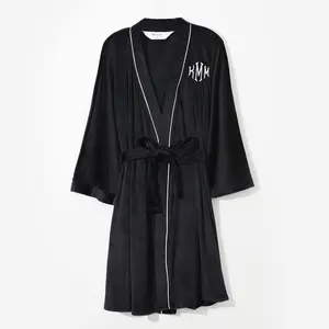 Marleylilly Monogrammed Softspun Robe - Ultra-Soft Fabric, Custom Monogram, Warm & Breathable, Easy Wrap Style, One Size, 38" Length