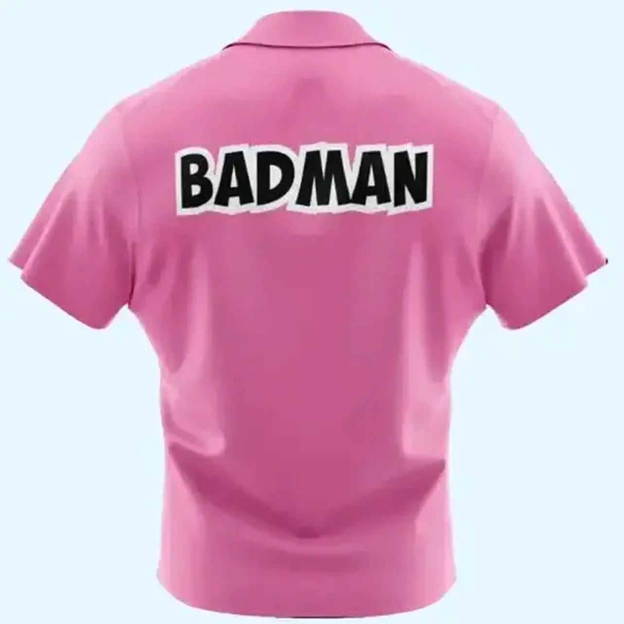 Badman Pink DBZ Hawaiian Shirt and Shorts Set, Full Matching Anime Cosplay Button Up Graphic Outfit, Unique Summer Holiday Gift for Men Fan