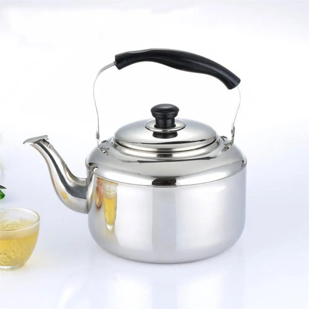 1pc, Alipis Whistling Tea Kettle, Travel Tea Kettle, 5L Stainless Steel Stove Top Teakettle, Fast Boiling Teapot, Mirror Polished Heat Water Pot, Camping Portable Coffee Kettle, Stovetop Whistling Tea Kettles, Kitchenware